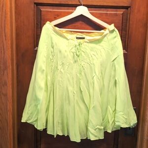 Flowy pale green silk skirt sz 16